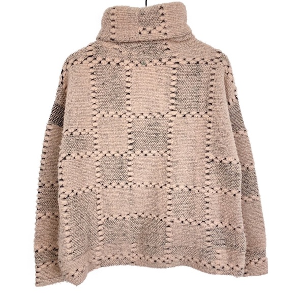 Prana Womens‎ Sweater L Crestland Wool Turtleneck Patchwork Pullover Dusty Rose - Picture 8 of 11
